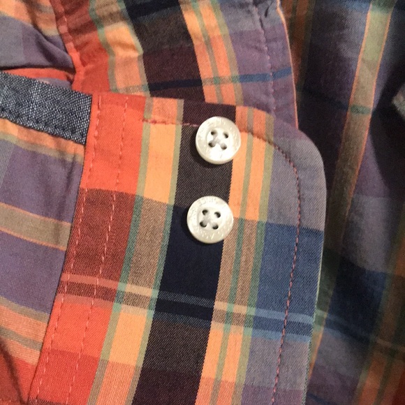 POLO Mens ButtonDown orange blue and brown plaid Size 3XL - Picture 5 of 7